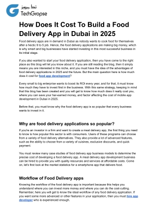how does it cost to build a food delivery