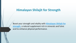 Himalayan Shilajit for Strength