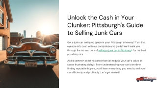 How to Sell Your Junk Car for Cash in Pittsburgh | 2025 Guide