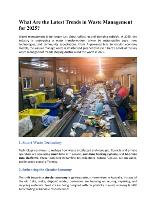 What Are the Latest Trends in Waste Management for 2025?