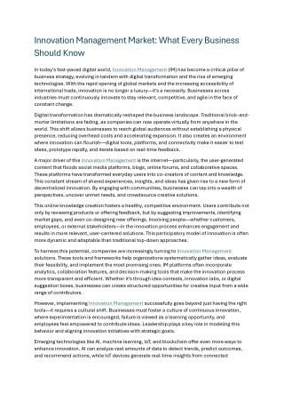 Innovation Management Market