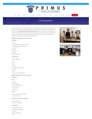 Top ICSE schools in Bangalore - Primus