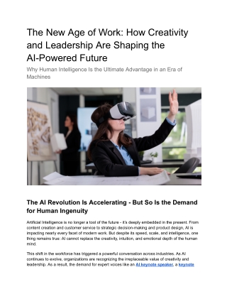 How Creativity & Leadership Shape the New AI-Powered World of Work