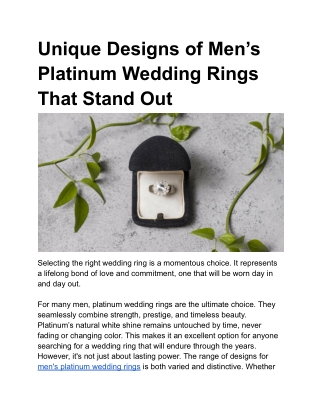 Exploring Textured Designs in Men's Platinum Wedding Bands
