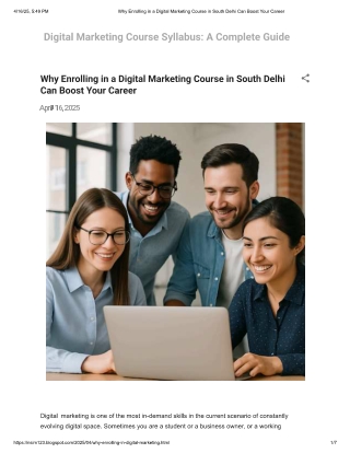 Why Enrolling in a Digital Marketing Course in South Delhi Can Boost Your Career