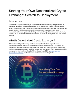 starting your own decentralized crypto exchange