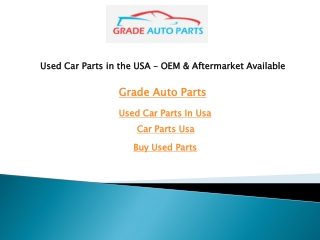 Used Car Parts in the USA  OEM & Aftermarket Available