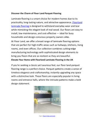 Discover the Charm of Floor Land Parquet Flooring