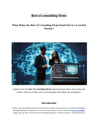 What Makes the Best AI Consulting Firms Stand Out in a Crowded Market?