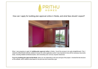 How can I apply for building plan approval online in Noida, and what fees should
