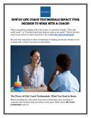 How Do Life Coach Testimonials Impact Your Decision to Work with a Coach