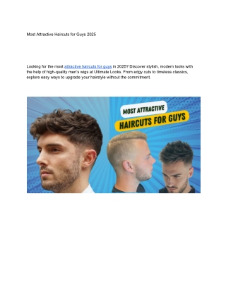 Most Attractive Haircuts for Guys 2025
