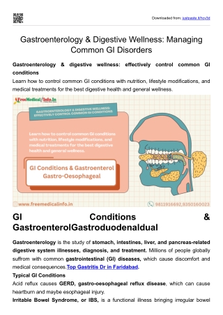 Gastroenterology & Digestive Wellness Managing Common GI Disorders