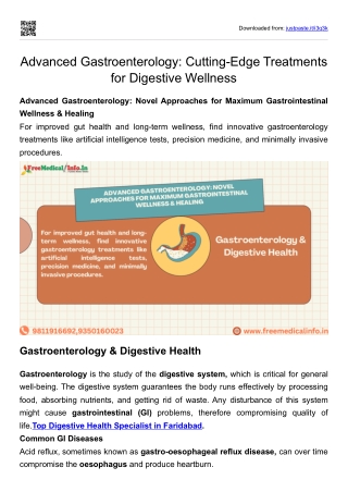Advanced Gastroenterology Cutting-Edge Treatments for Digestive Wellness