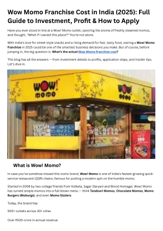 Wow Momo Franchise Cost