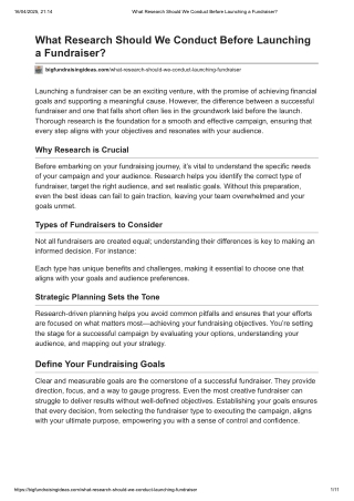 What Research Should We Conduct Before Launching a Fundraiser