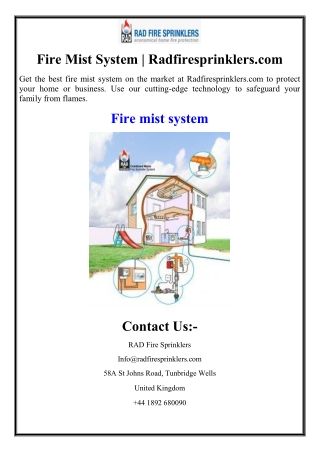 fire mist system radfiresprinklers com