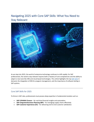 Navigating 2025 with Core SAP Skills What You Need to Stay Relevant