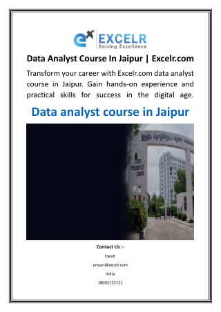 Data Analyst Course In Jaipur  Excelr.com