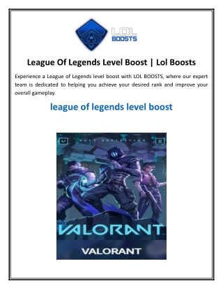 League Of Legends Level Boost