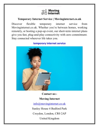 Temporary Internet Service  Movinginternet.co.uk