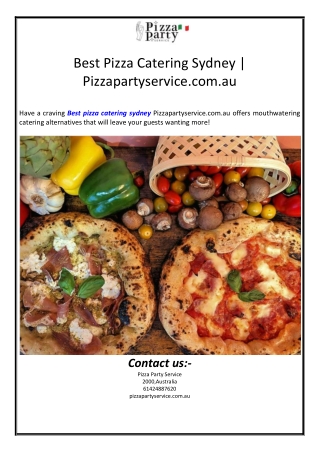 Best Pizza Catering Sydney | Pizzapartyservice.com.au