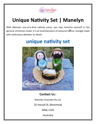 Unique Nativity Set