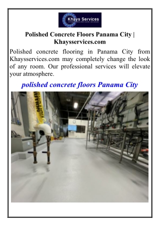 Polished Concrete Floors Panama City Khaysservices.com