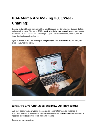 USA Moms Make $500/Week Chatting from Home – Here’s How!