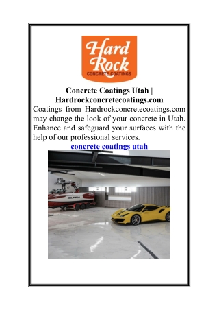 Concrete Coatings Utah  Hardrockconcretecoatings.com