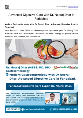 Advanced Digestive Care with Dr. Neeraj Dhar in Faridabad