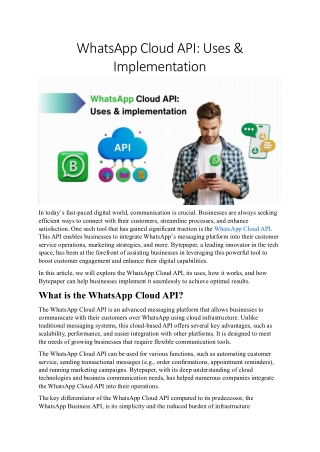 Simplify Messaging with Bytepaper’s WhatsApp Cloud API