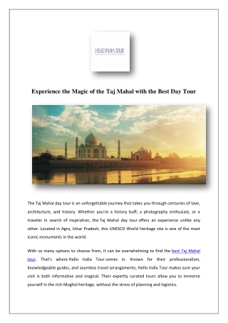 experience the magic of the taj mahal with
