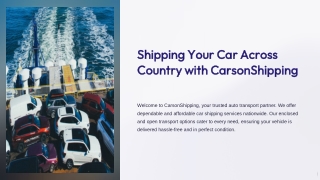 shipping your car across country with