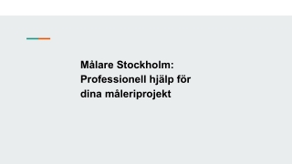 Målare Stockholm_ Professionell hjälp för dina måleriprojekt