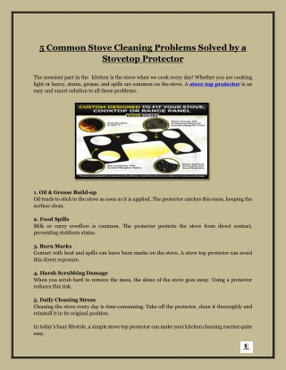 5 Common Stove Cleaning Problems Solved by a Stovetop Protector