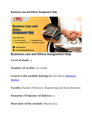 business law and ethics assignment help