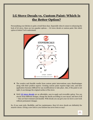 LG Stove Decals vs. Custom Paint- Which Is the Better Option