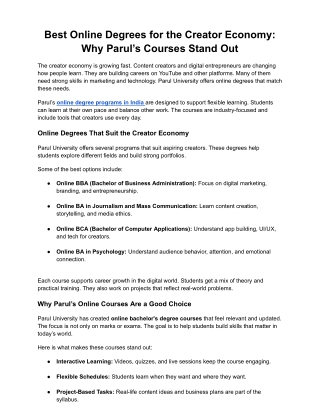 Best Online Degrees for the Creator Economy_ Why Parul’s Courses Stand Out