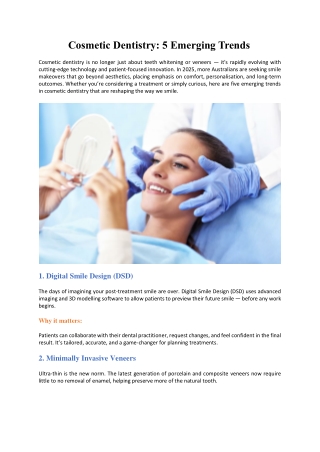 Cosmetic Dentistry: 5 Emerging Trends