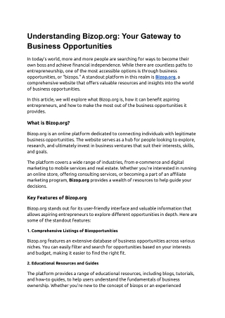 understanding bizop org your gateway to business