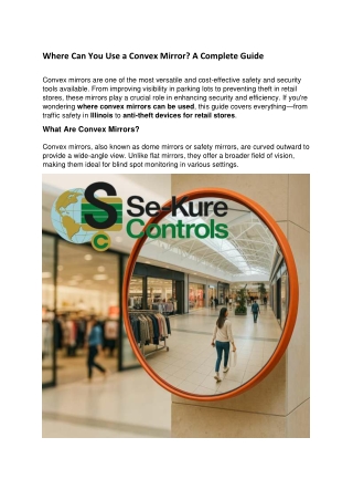 Where Can You Use a Convex Mirror? A Complete Guide
