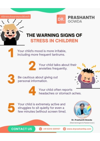 the warning signs of stress in children _ Dr Prashanth Gowda _ Best Pediatrician in HSR Layout