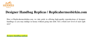 Designer Handbag Replicas | Replicahermesbirkin.com