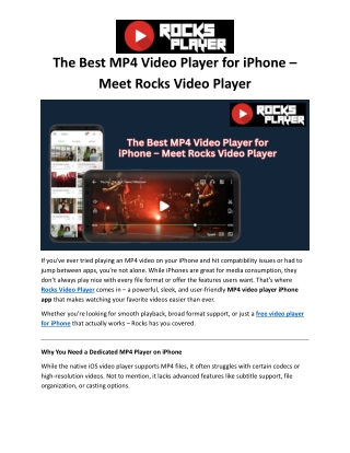 Free Video Player for iPhone