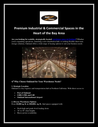 Premium Industrial & Commercial Spaces in the Heart of the Bay Area