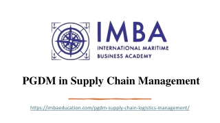 PGDM in Supply Chain Management_