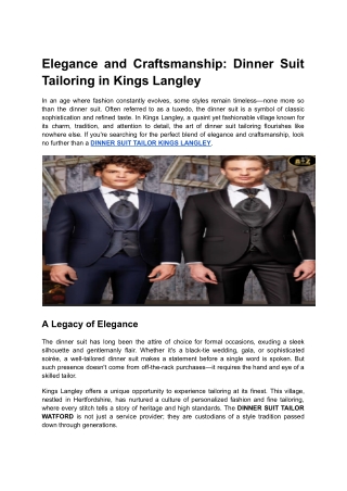 Elegance and Craftsmanship_ Dinner Suit Tailoring in Kings Langley
