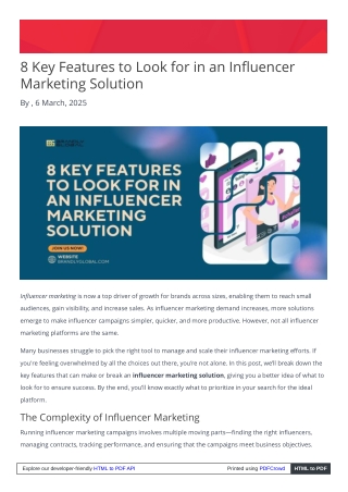 8 Key Features to Look for in an Influencer Marketing Solution