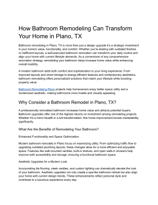 How Bathroom Remodeling Can Transform Your Home in Plano, TX (1)
